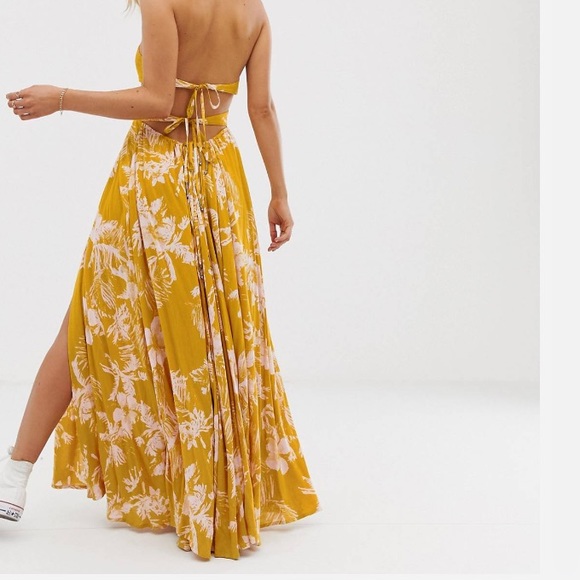 Free People Lille maxi dress yellow S - Picture 4 of 4